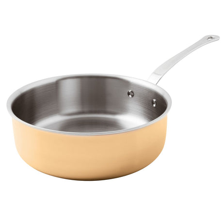 Casseruola rame bassa 1 manico ø cm.24 h.8 lt.3,6