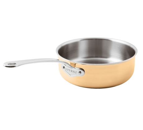 CASSERUOLA RAME BASSA 1 MANICO Ø CM.24 H.8 LT.3.6