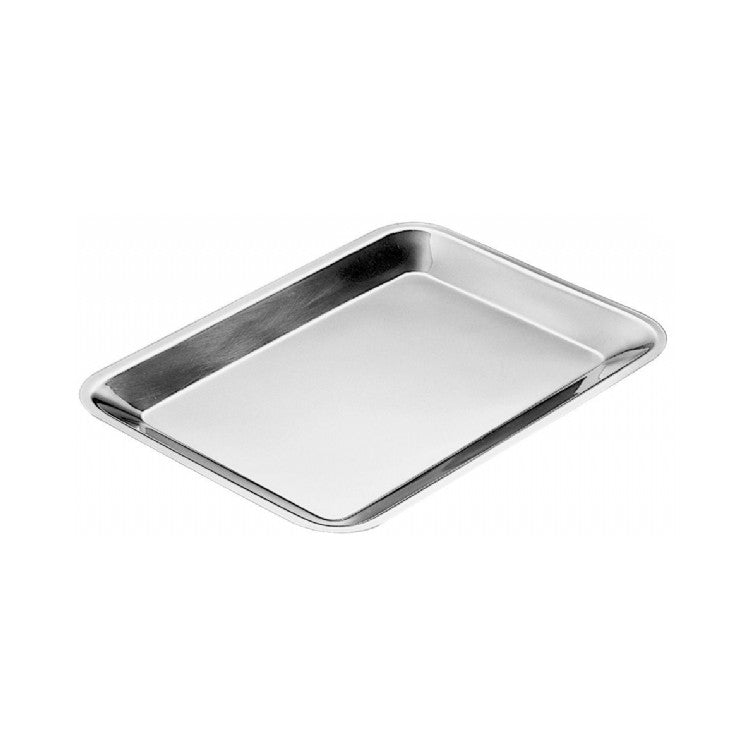 Vassoio inox rettangolare cm.34x21 h.2 bordo arrotondato