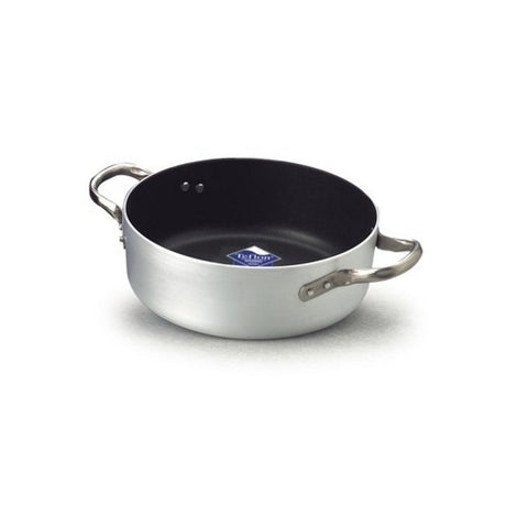 Casseruola alluminio antiaderente bassa 2 man.ø cm.24 h.9,5 lt.4