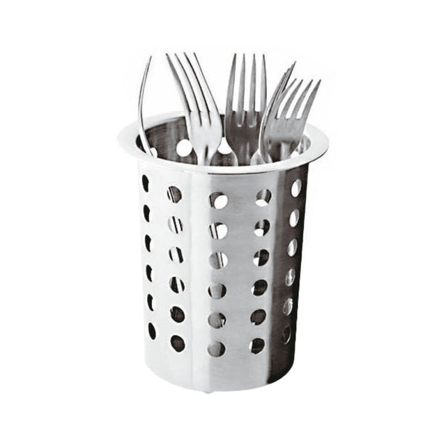 Cesto porta posate ø cm.10 h.14 inox forato