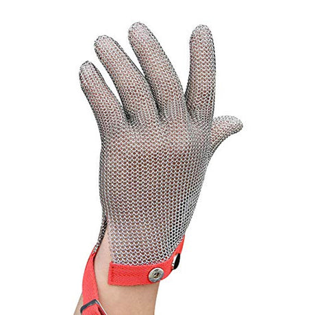 Guanto antinfortunistica inox 5 dita cinturino stoffa giallo tg.xl