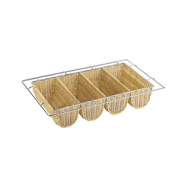 Cesto portaposate polyrattan e filo cromato gn.1/1