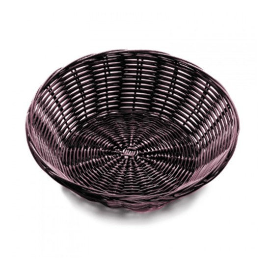 Cesto pane ø cm.21 h.7 rotondo marrone in polyrattan