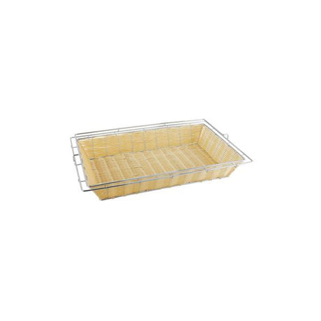 Cesto pane cm.53x32,5 h.9 con telaio in filo in polyrattan