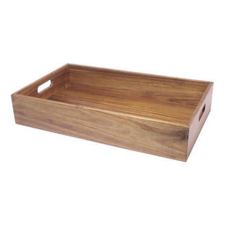 Cassetta/alzata legno di acacia gn 1/1 cm.53x32,5 h.10