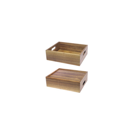 Cassetta/alzata legno di acacia gn 1/2 cm.32.5x26.5 h.10