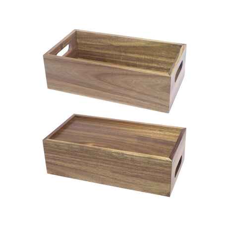 Cassetta/alzata legno di acacia gn 1/3 cm.32.5x17.6 h.10