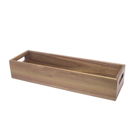 Cassetta/alzata legno di acacia gn 2/4 cm.53x16,2 h.10