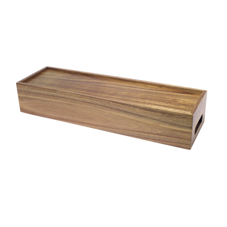 Cassetta/alzata legno di acacia gn 2/4 cm.53x16.2 h.10