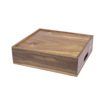 Cassetta/alzata legno di acacia gn 2/3 cm.35x32.5 h.10