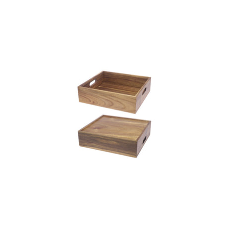 Cassetta/alzata legno di acacia gn 2/3 cm.35x32.5 h.10