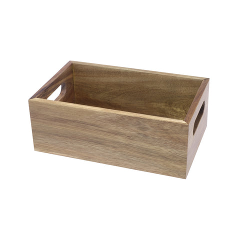 Cassetta/alzata legno di acacia gn 1/4 cm.26,5x16,2 h.10