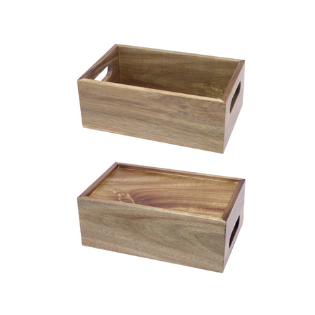 Cassetta/alzata legno di acacia gn 1/4 cm.26.5x16.2 h.10