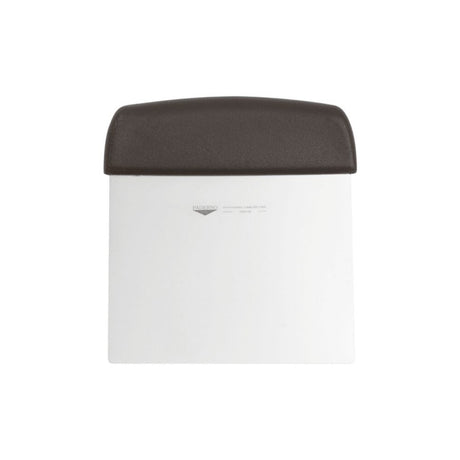 Raschietto inox cm.12x16 rettangolare manico nero