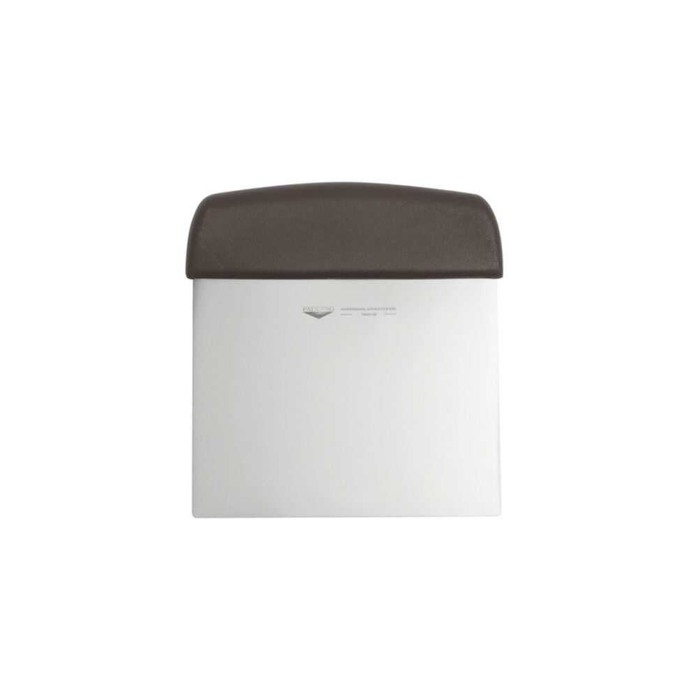 Raschietto inox cm.12x9,5 rettangolare flessibile manico nero