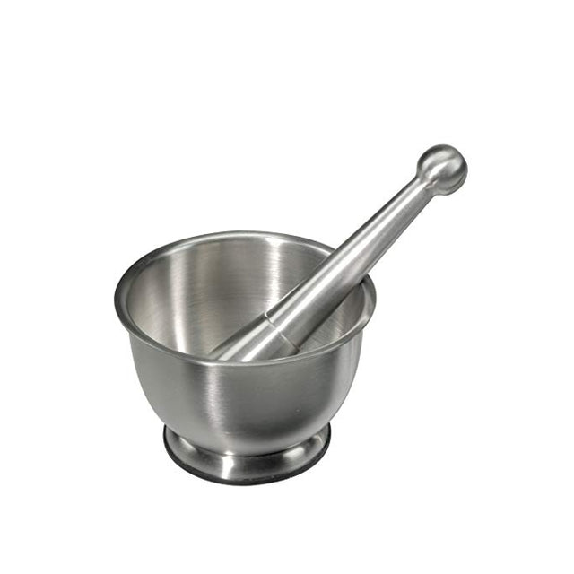 Pestello inox con mortaio inox ilsa