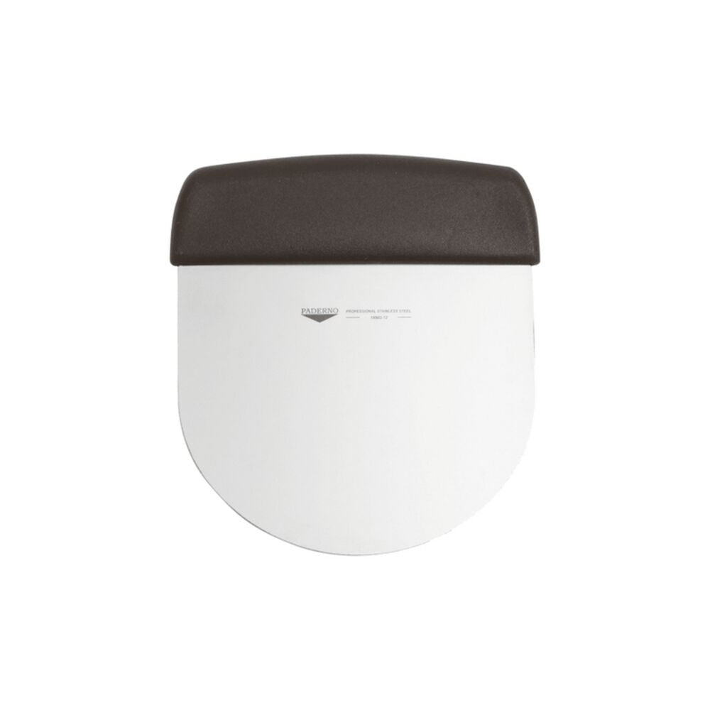 Raschia inox cm.12x10 rotondo manico nero