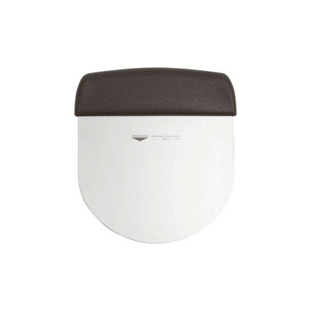 Raschia inox cm.12x10 rotondo manico nero