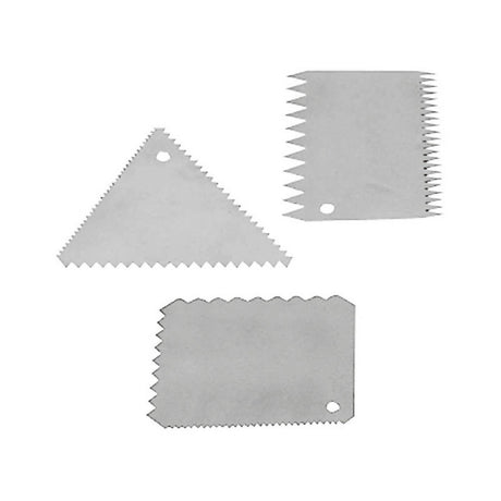Raschietto inox cm.10x10 a pettine 3 pezzi
