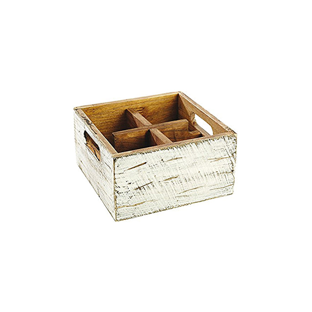 Cassetta legno porta condimenti 4 scomparti paderno