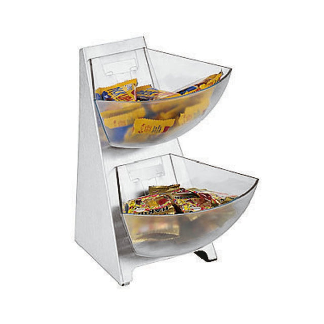 Distributore buffet inox cm.19x24 h.28 con 2 piani in san paderno