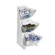 Distributore buffet inox cm.19x24 h.41 con tre piani san paderno