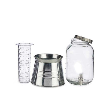 Caraffa in vetro porta bevande con rubinetto lt.3