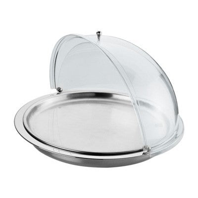 Vassoio refrigerante per affettati inox con cupola policarbonato