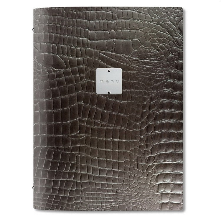 Portamenu' fashion cm.23.2x31.8 formato a4 marrone coccodrillo