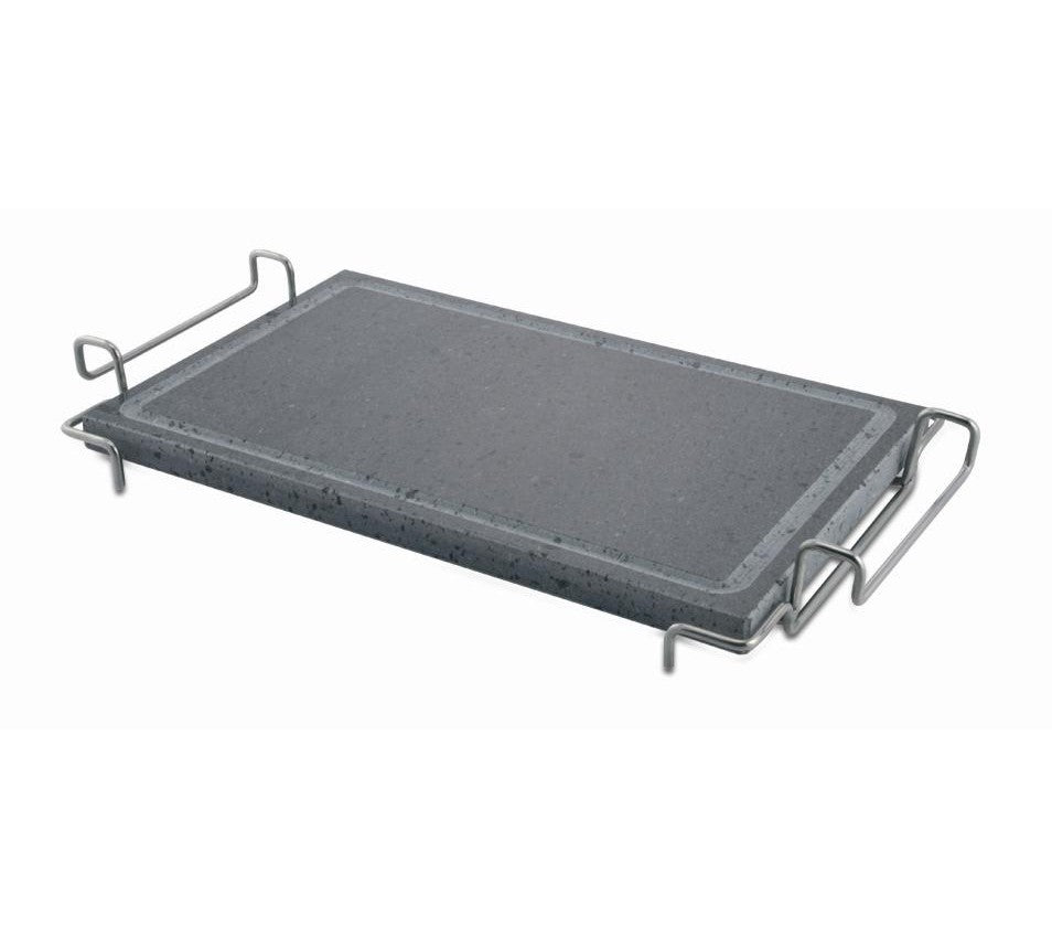Pietra lavica convivio cm.23x37 rettangolare maxi con stand inox