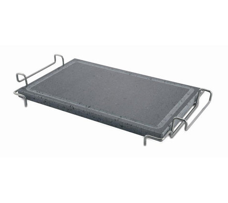 Pietra lavica convivio cm.23x37 rettangolare maxi con stand inox