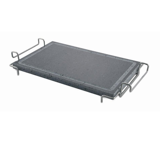 Pietra lavica convivio cm.23x37 rettangolare maxi con stand inox