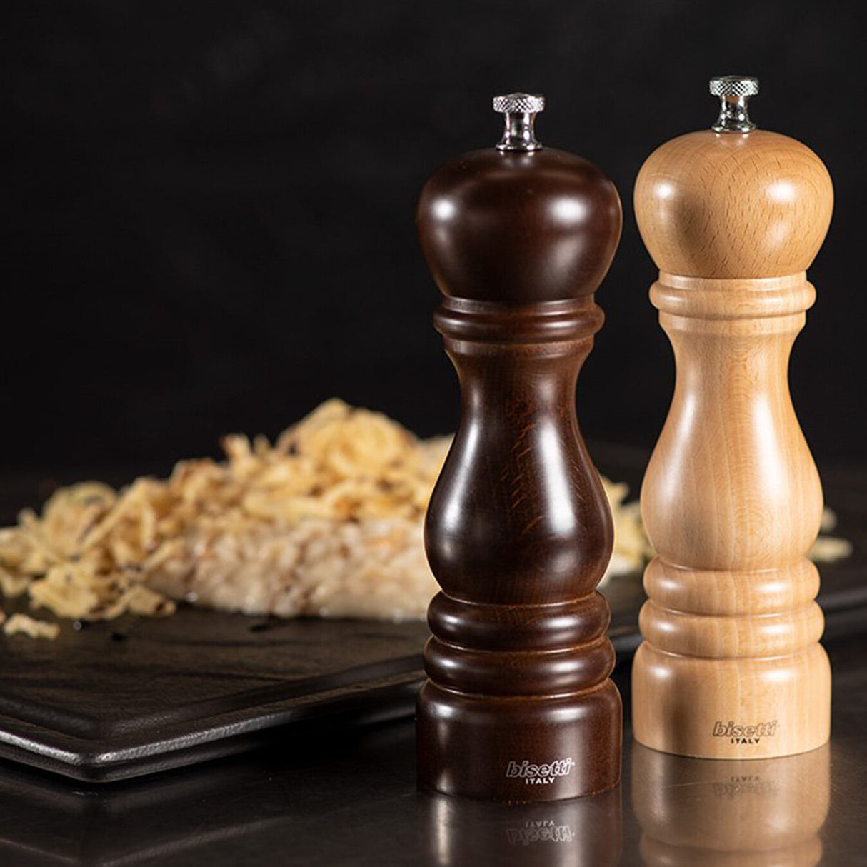 Macinapepe legno roma cm.33 pepe faggio tinta noce bisetti