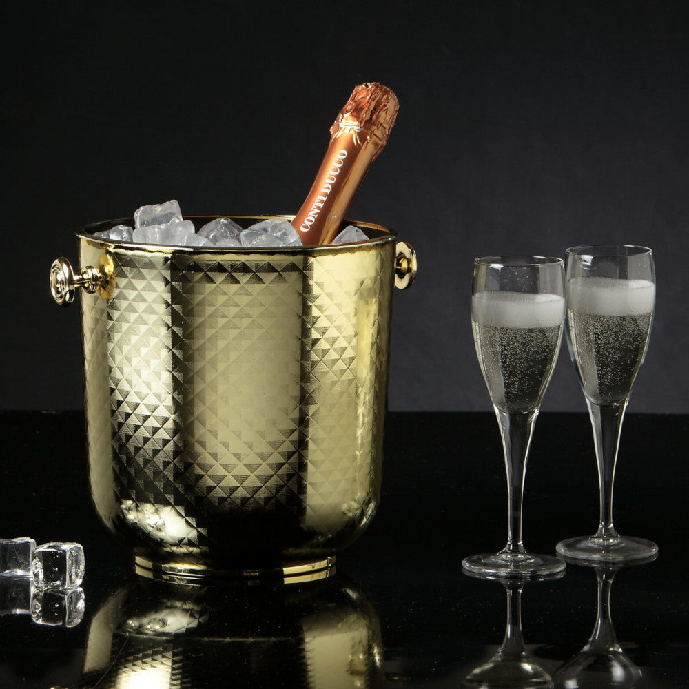 Secchiello champagne diamante oro con pomoli