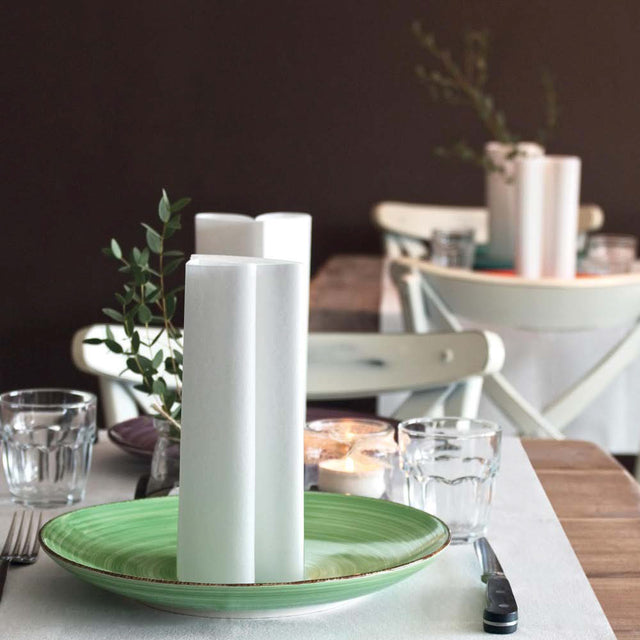 Tovaglia mono plus carta secco cm.100x100 bianco pz.25