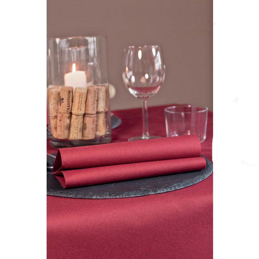 Tovaglia mono plus carta secco cm.100x100 bordeaux pz.25