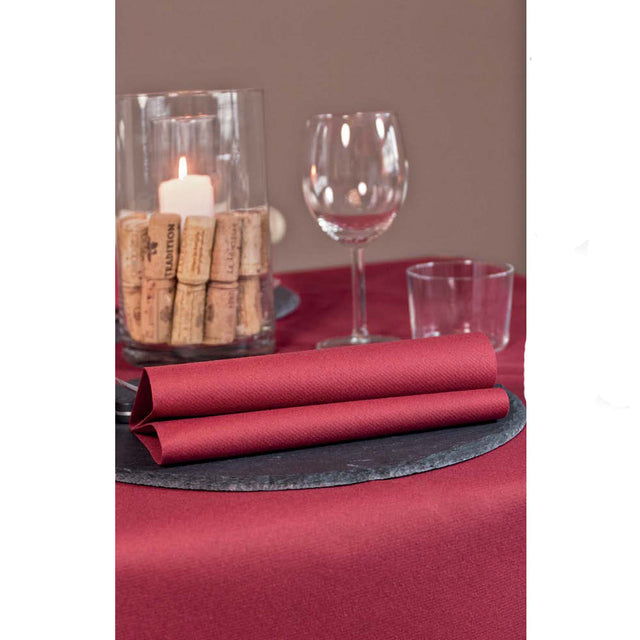 Tovaglia mono plus carta secco cm.100x100 bordeaux pz.25