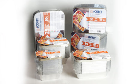 Contenitore alluminio 6 porzioni mm.314x214x43 con coperchio pz.25 r1-02l