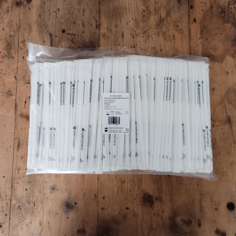 CANNUCCIA DIRITTA IN PLA BIOCOMPOSTABILE CM.21 PZ.500 BUSTA SINGOLA