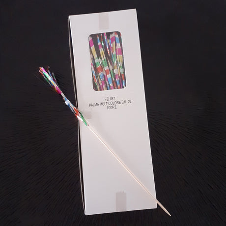 STECCO PALMETTA MULTICOLORE CM.22 PZ.100 ***