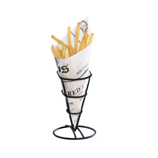 Supporto cono nero per fritti rotondo