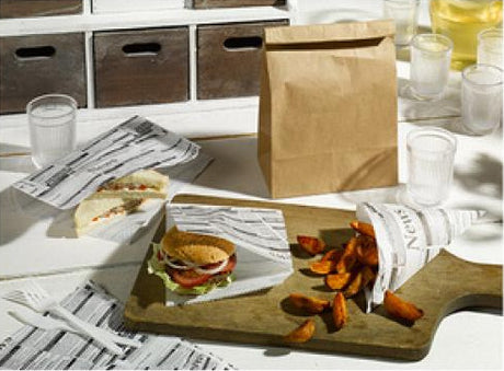 Busta per hamburger aperta due lati stampa giornale cm.16x18 pz.1000