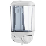 Dispenser sapone liquido "toppy" bianco/trasparente lt.0,55 triangolare