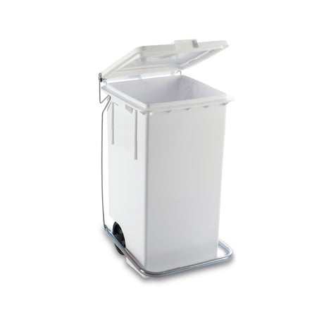Pattumiera plastica max coperchio ruote e pedale lt.80