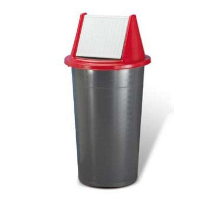 Pattumiera plastica ondina con antina oscillante lt.60