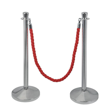 CORDONE PER COLONNINA ROSSO CON GANCI INOX MT.1.5