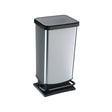 Pattumiera paso lt.40 silver/nero rotho