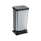 Pattumiera paso lt.40 silver/nero rotho