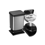 Pattumiera paso lt.40 silver/nero rotho